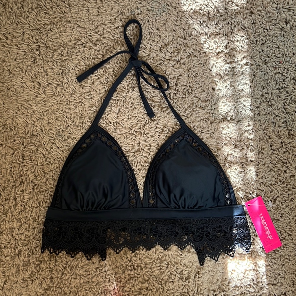 Xhilaration Black Crochet Bikini Top